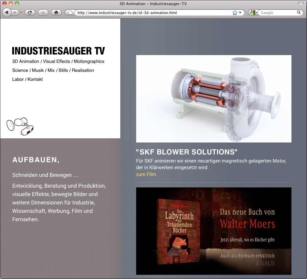 Webauftritt INDUSTRIESAUGER-TV